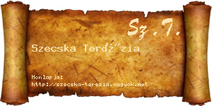 Szecska Terézia névjegykártya