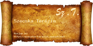 Szecska Terézia névjegykártya